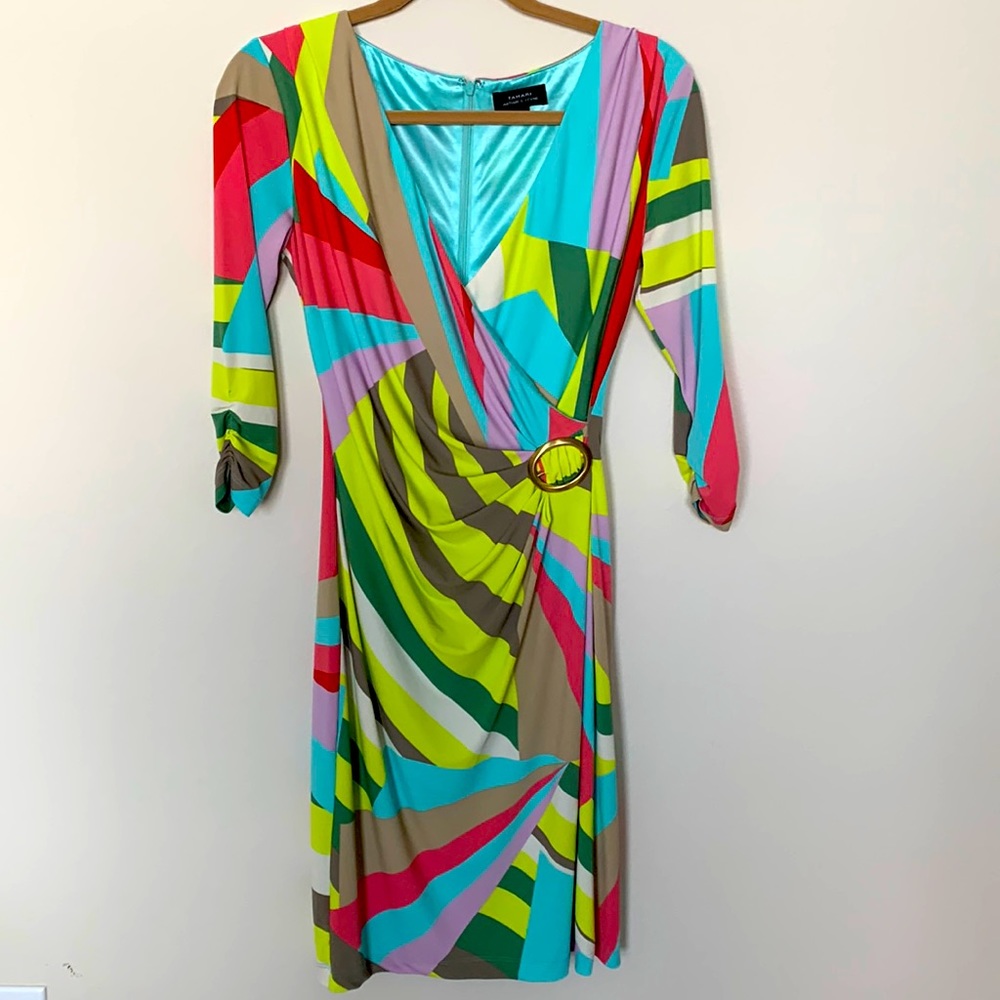 GUC Tahari ASL Colorful Dress 4